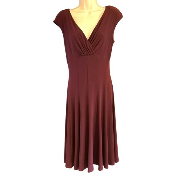 American Living Vintage Y2K Purple Cap Sleeve Midi Baby Doll Dress Size 10 Flowy - Picture 3 of 5